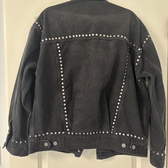 Reformation Brooks Oversized Studded Denim Jacket - Picture 3 of 5